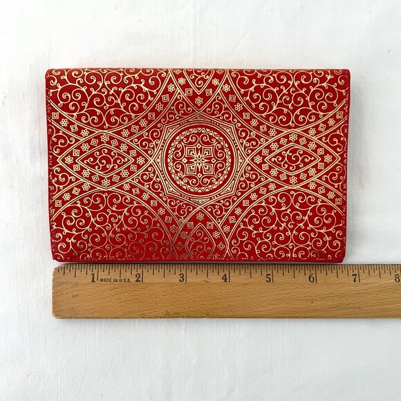 Ledorna Red and Gold Passport Wallet, Never used with Original Tag, Rare! - Picture 9 of 10